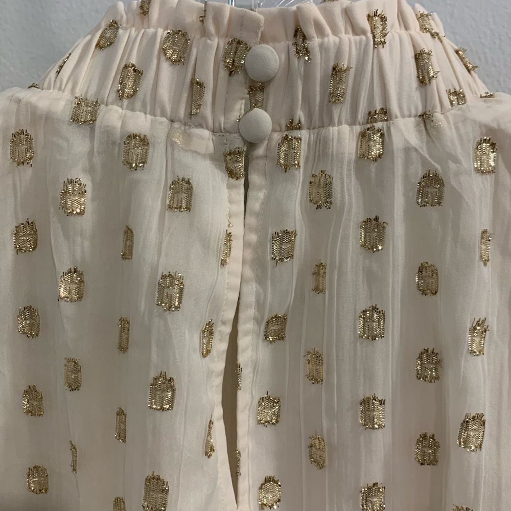 LOFT Cream Ruffled Bib Collar Blouse - Picture 7 of 10